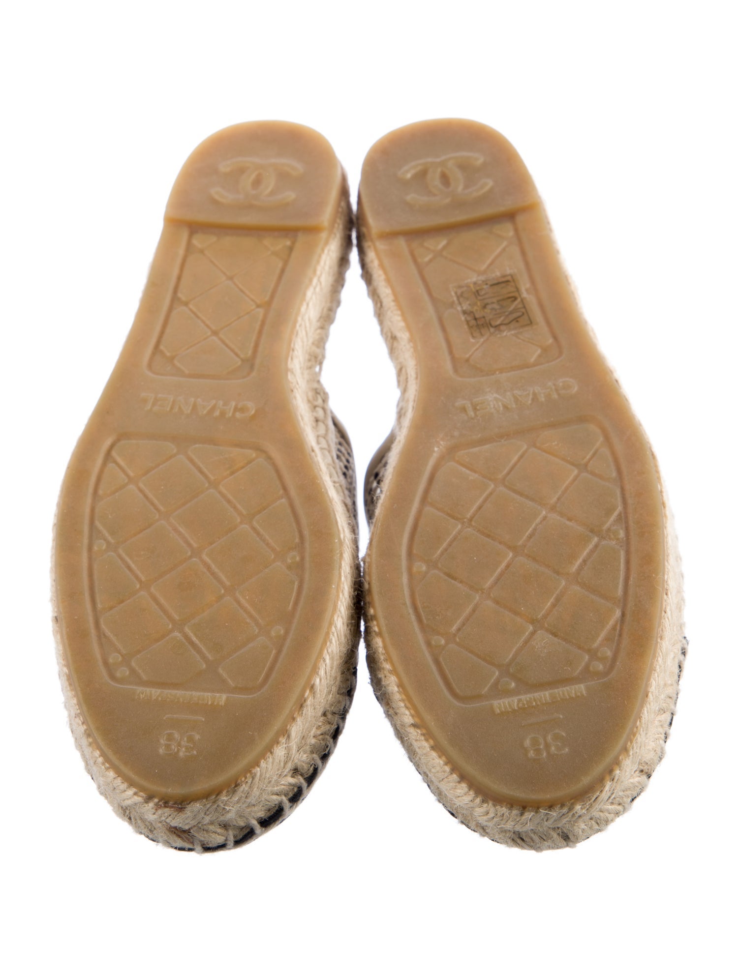 Chanel Interlocking CC Logo Lambskin Espadrilles
